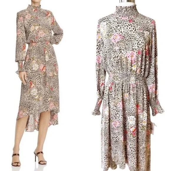 Nanette Lepore Brown and Pink High Low Dress - Picture 11 of 16